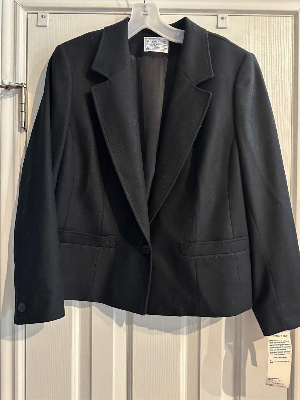 Vintage Pendleton Deadstock Black Virgin Wool Blazer The Hollywood Capsule Chic